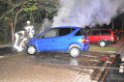 Wieder brennende Autos in Koeln Hoehenhaus P048
